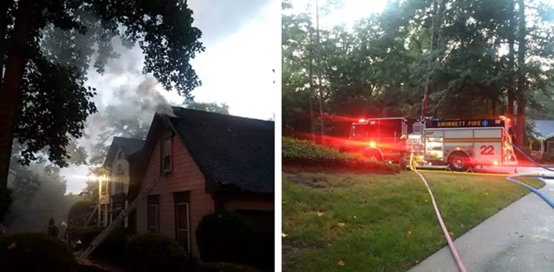 Lightning strike causes attic fire near Stone Mountain