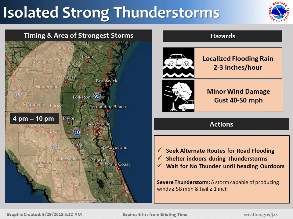 Severe weather is expected in Coastal Georgia today