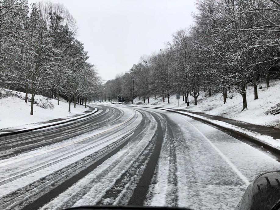 A strong cold front is moving through north Georgia, bringing the chance of snow showers and sharply colder temperatures early this week.