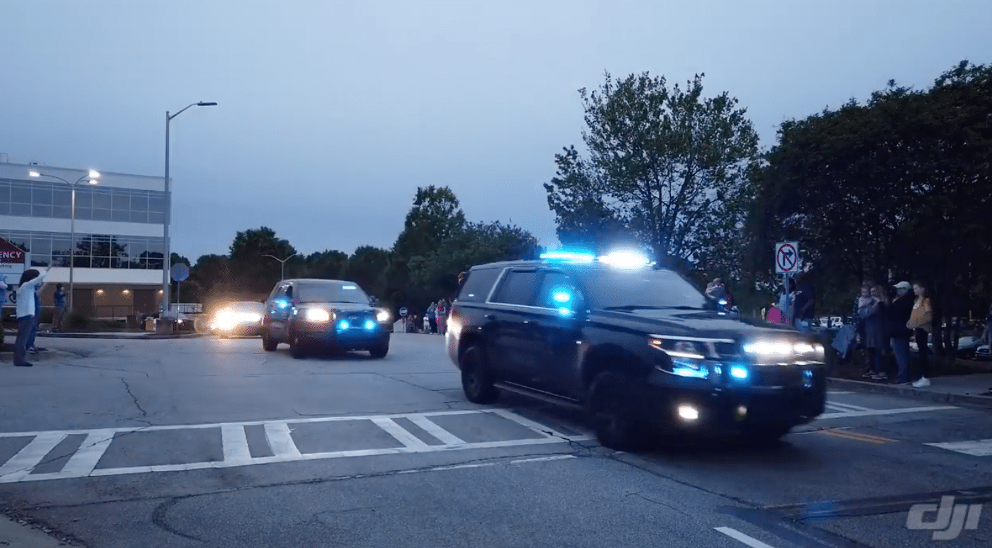 WATCH: Lawrenceville Police parade for health care heroes