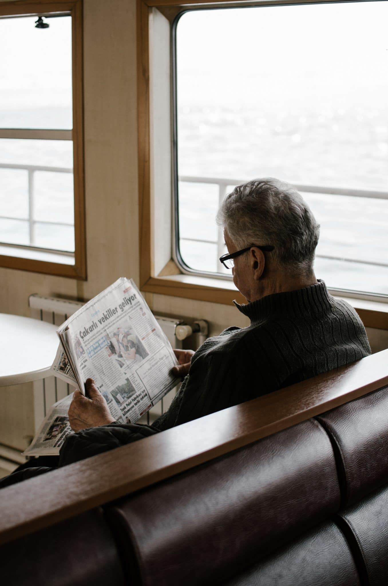 Man reading a newspaper