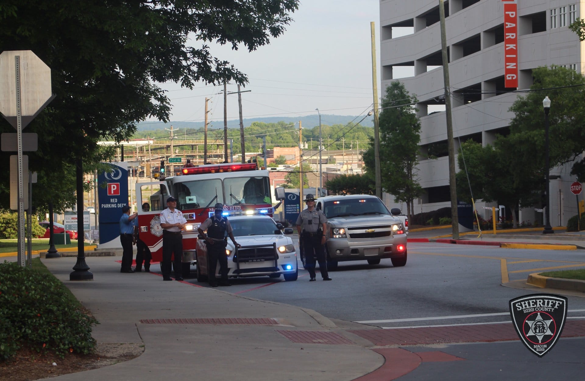 Photos from Bibb County first responders parade at Navicent Health