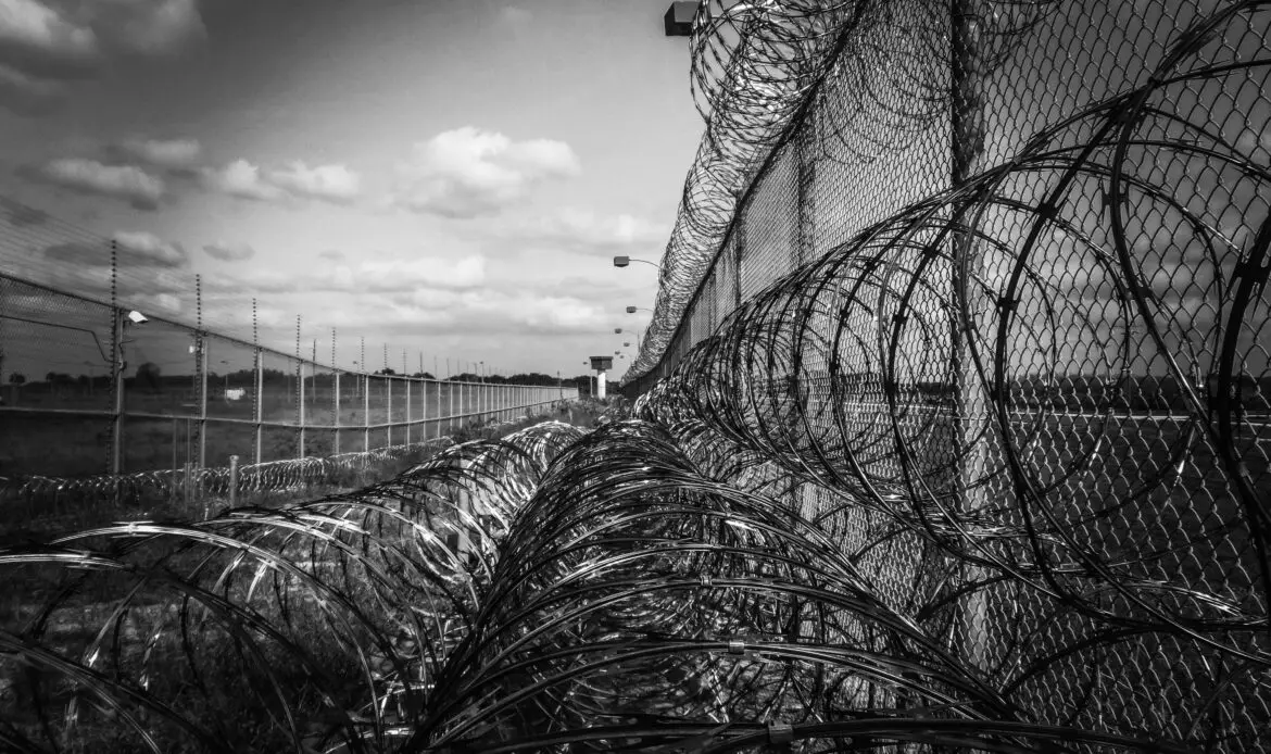 prison fence, razor ribbon, wire