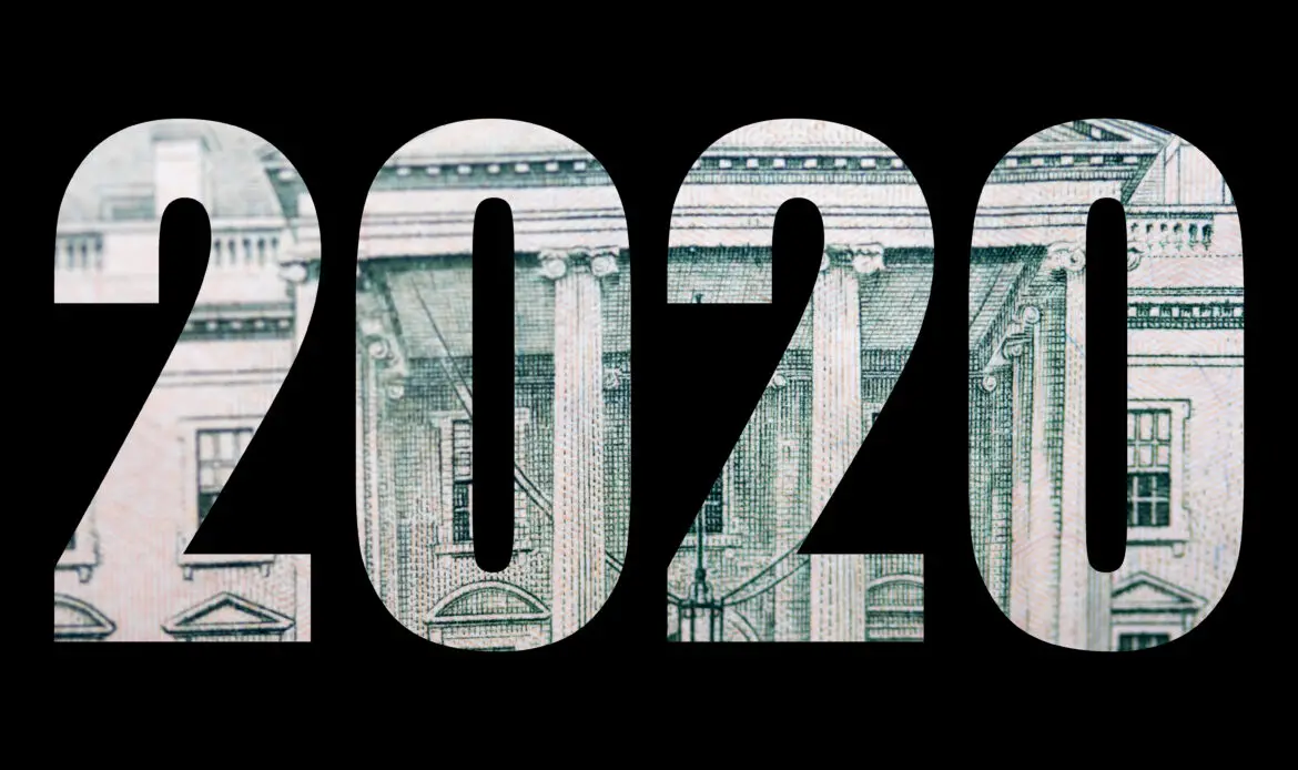 2020 Election, Money on Black Background