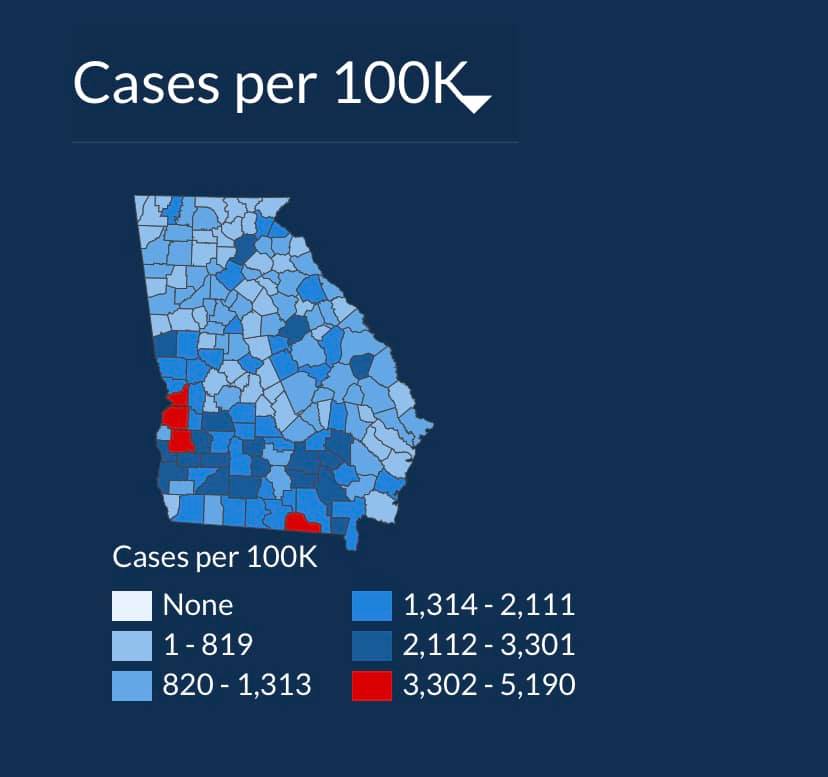 Coronavirus Update: Georgia has a new hot spot, map data called 'misleading'