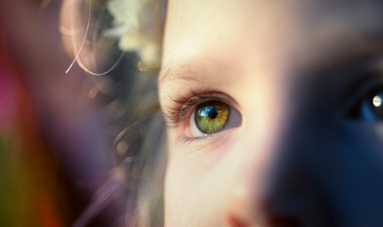 Close up portrait of human eye