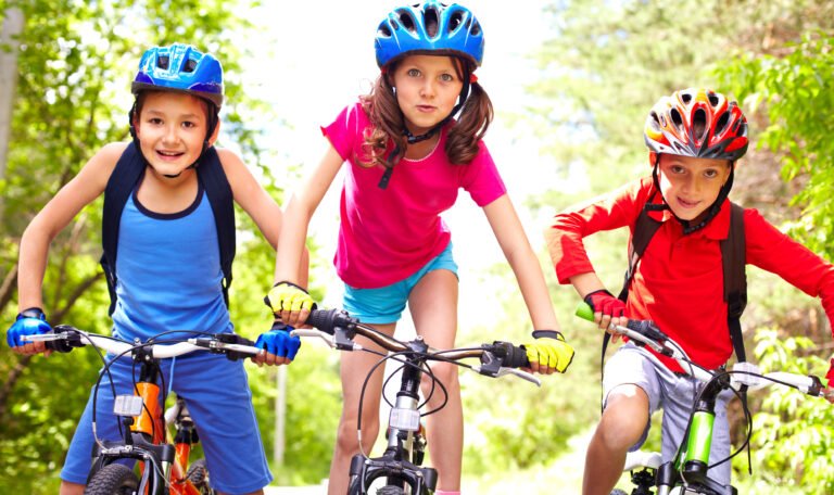 Children on bikes