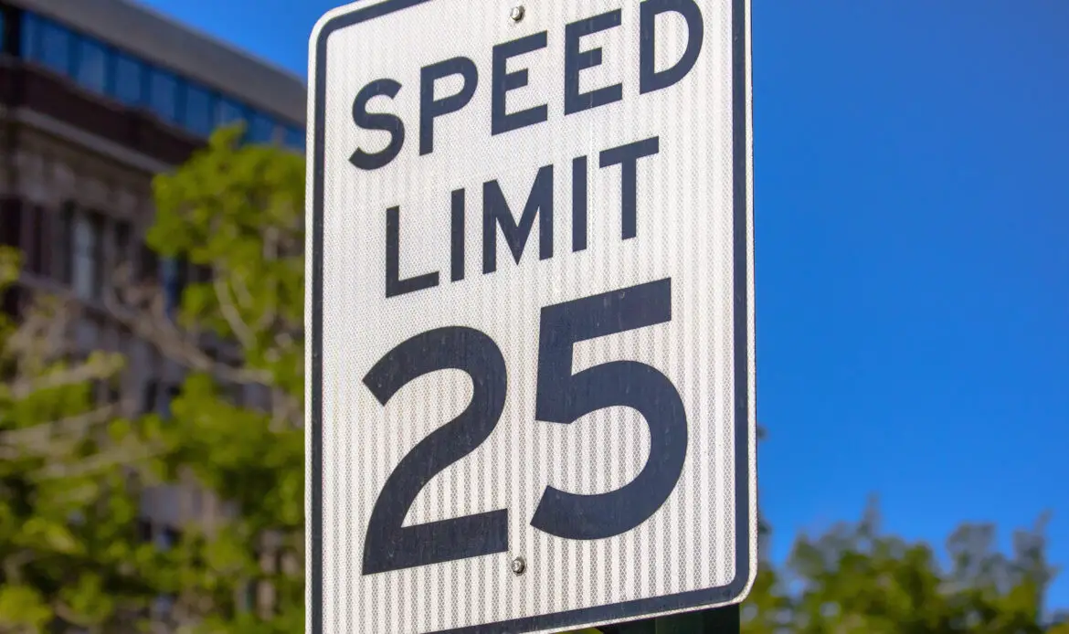 Speed limit 25 sign closeup