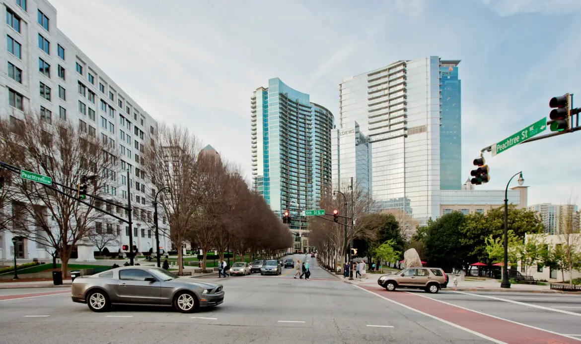 April, 2017, Georgia, USA, Peachtree, urban landscape