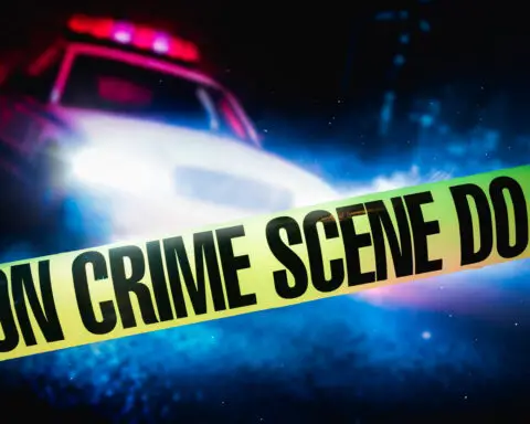 high contrast image of a crime scene