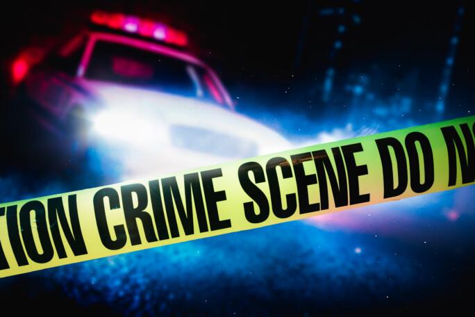 high contrast image of a crime scene