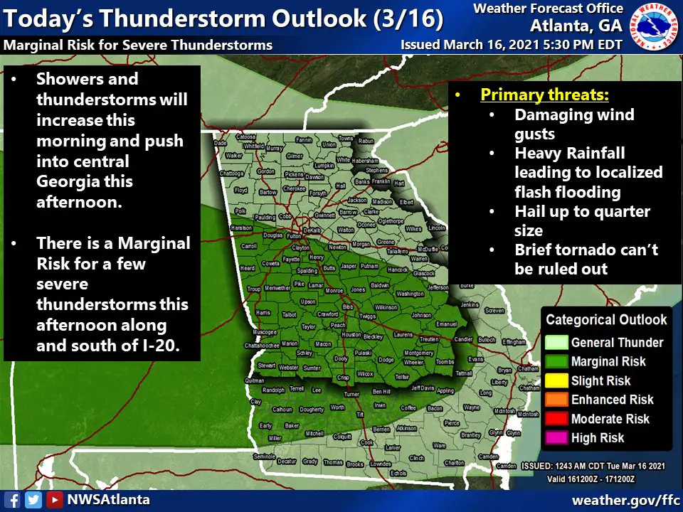 Georgia braces for severe weather Tuesday and Wednesday