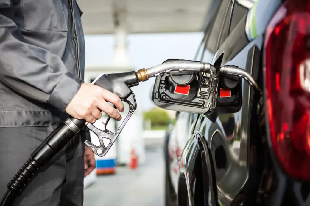 Gas station attendant at work