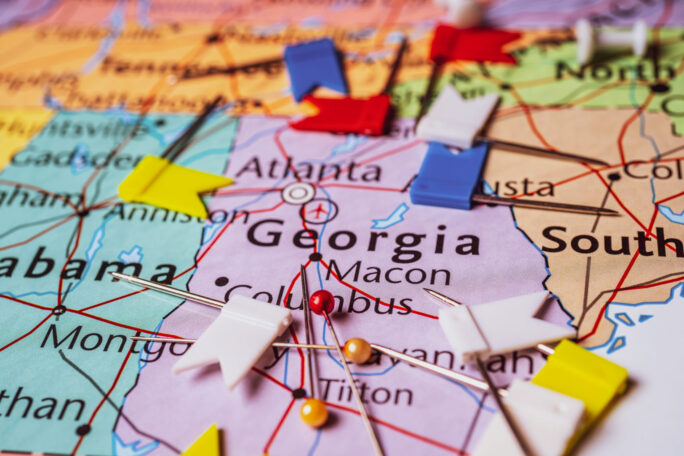 Georgia on the map of USA