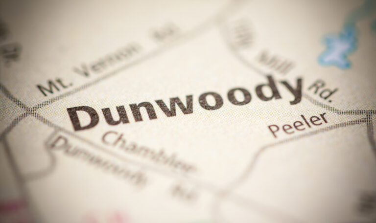 Dunwoody. Georgia. USA on the map