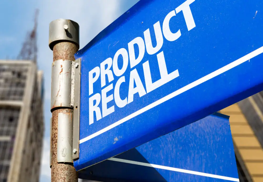 Product Recall sign