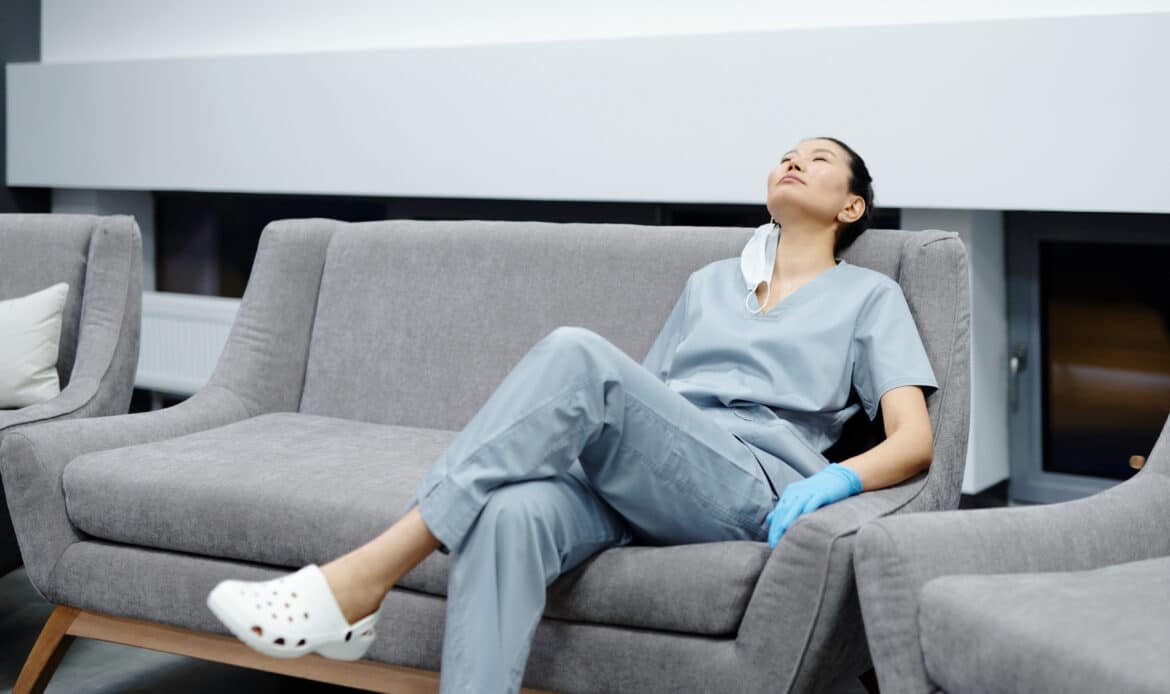 Photo of woman resting on the couch