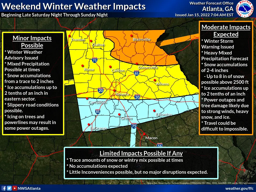 Snow Update: Here's how the forecast has changed for Georgia today