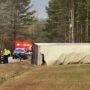 Tractor-trailer flips over in Fayette County
