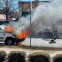 Photos: Vehicle fire in downtown Woodstock