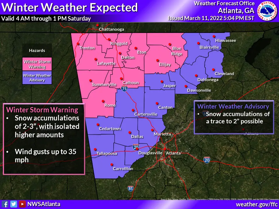 Winter Weather Live Updates: Snow arrives in Georgia