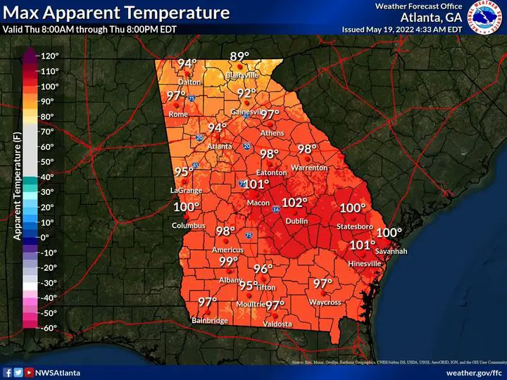 It's going to be hot in Georgia today