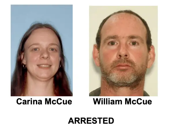 The Gwinnett County Sheriff's Office Fugitive Unit arrested William Linn McCue and Carina Wisniewski McCue.