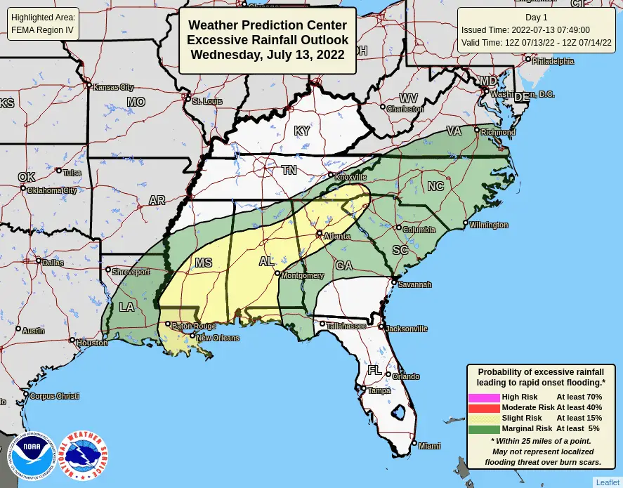 Heavy rain expected in most of Georgia today