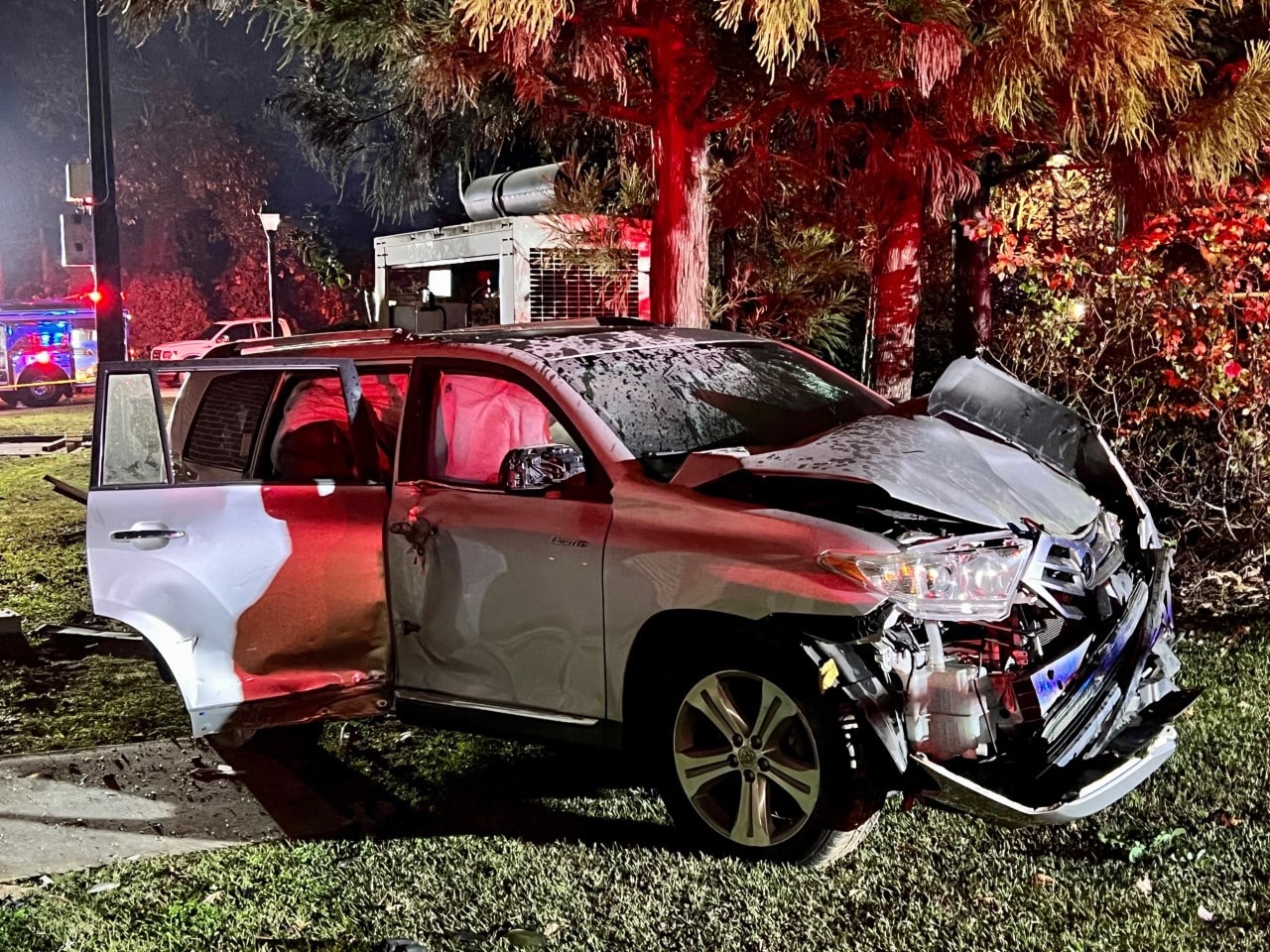 A car drove into a Cherokee County fire station, leaving it without power