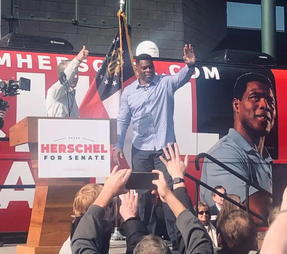 Brian Kemp campaigns with Herschel Walker in Cobb County