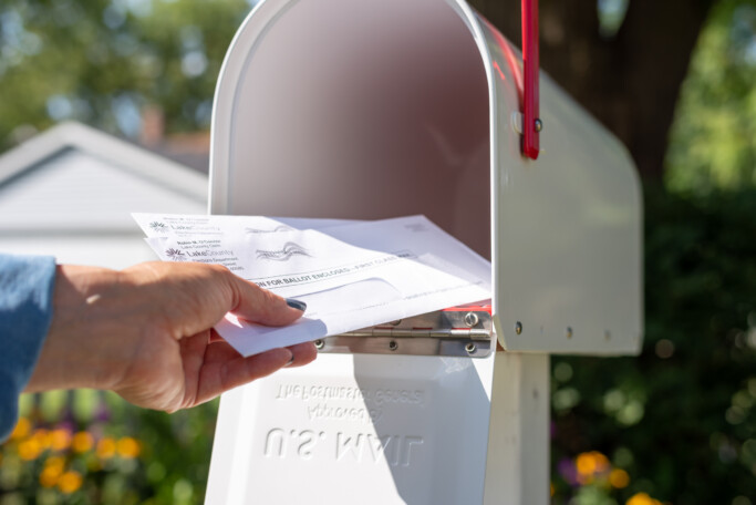 Fewer Georgians are planning to vote by mail, with one day left to request an absentee ballot Shutterstock 1800784474 683x456