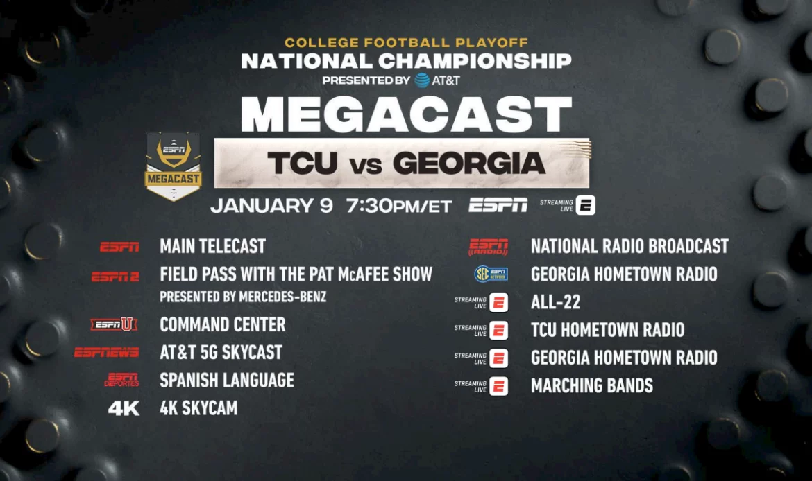 How to watch the College Football National Championship game between UGA and TCU Monday