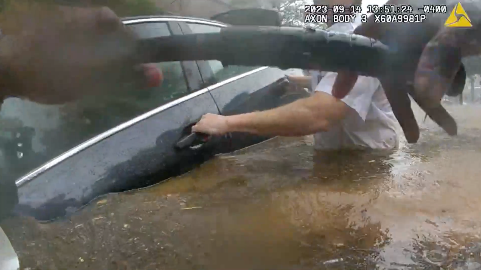 The Gist: Heavy rainfall flooded Atlanta streets Thursday, but quick action from first responders turned potential peril into a safe escape for one driver.