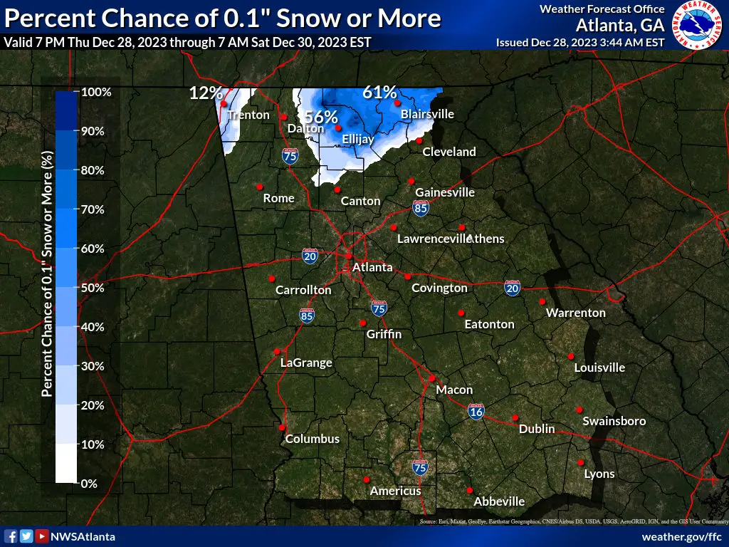 When Is Snow Expected in Georgia This Week?