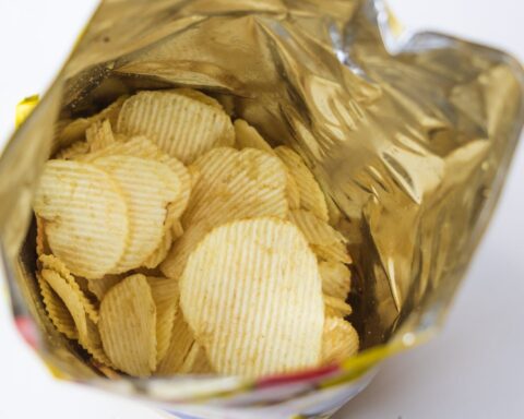 Close-Up Shot of Potato Chips