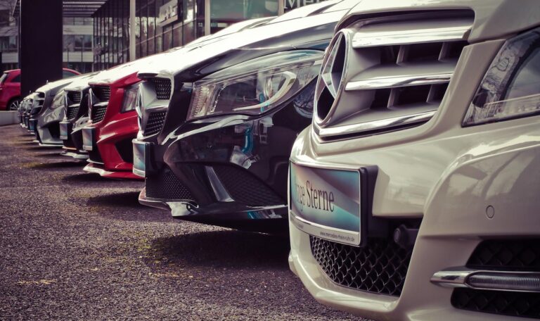 Mercedes Benz Parked in a Row