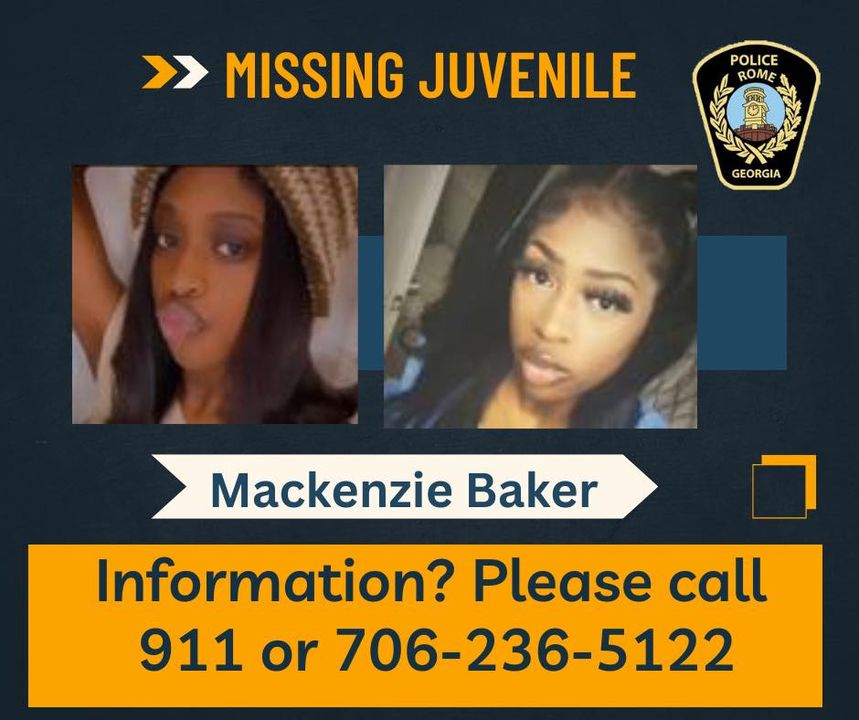 🕵️ The Gist: The Rome Police Department is urgently seeking the public's help in locating a missing juvenile, Mackenzie Baker, who is believed to be in immediate danger.