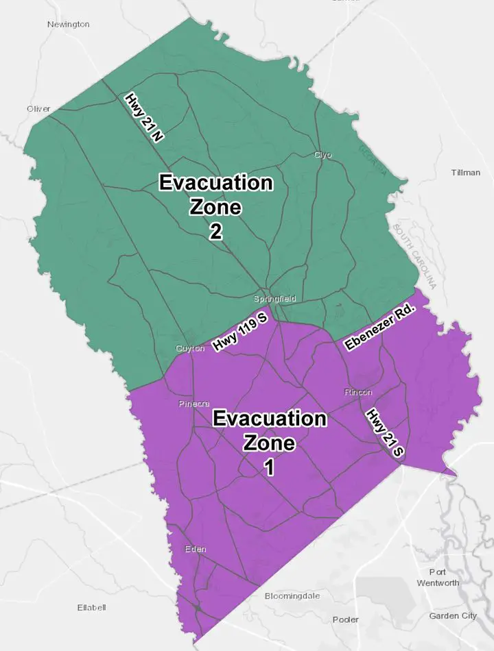 Effingham County Adopts New Hurricane Evacuation Zones