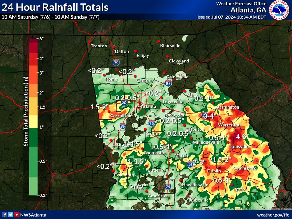 Georgia Weather Recap: How Much Rain Did Your Area Get?