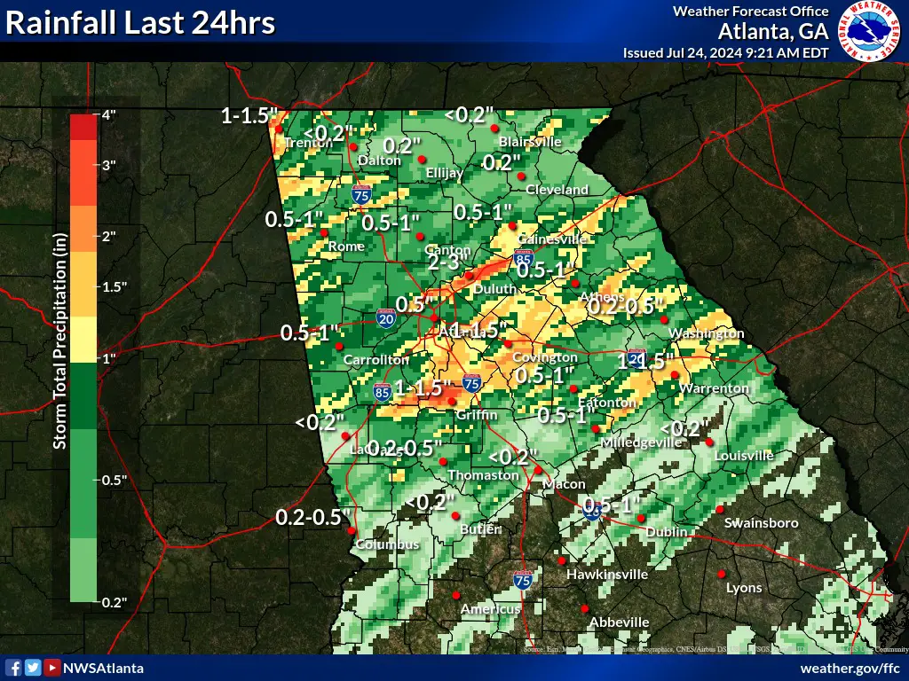 Heavy Rainfall Floods Gwinnett County, More Expected Today