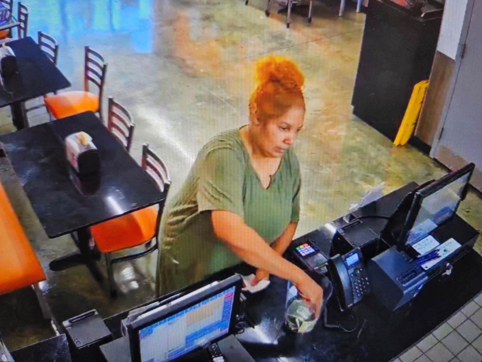 Woman Caught on Camera Stealing From Tip Jar