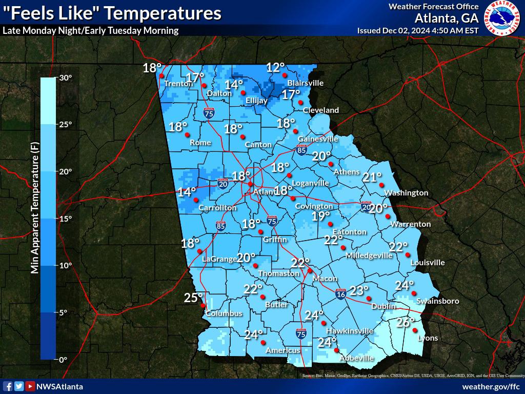 Snow could make a rare appearance in parts of Georgia tonight as a cold front sweeps across the region. The chance may be slim, but it’s enough to have residents in higher elevations excited about the prospect of a wintry scene.