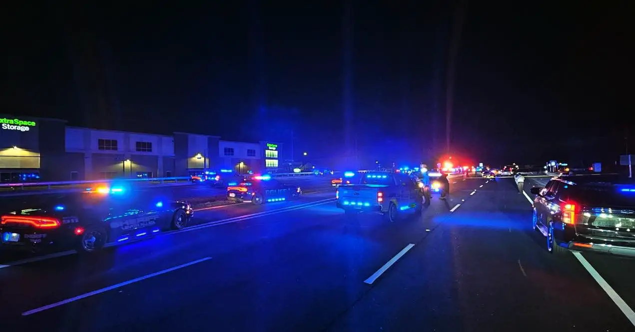 A high-speed chase that started in Fayette County and stretched across multiple jurisdictions ended in gunfire Monday night, leaving one suspect wounded and both in custody.