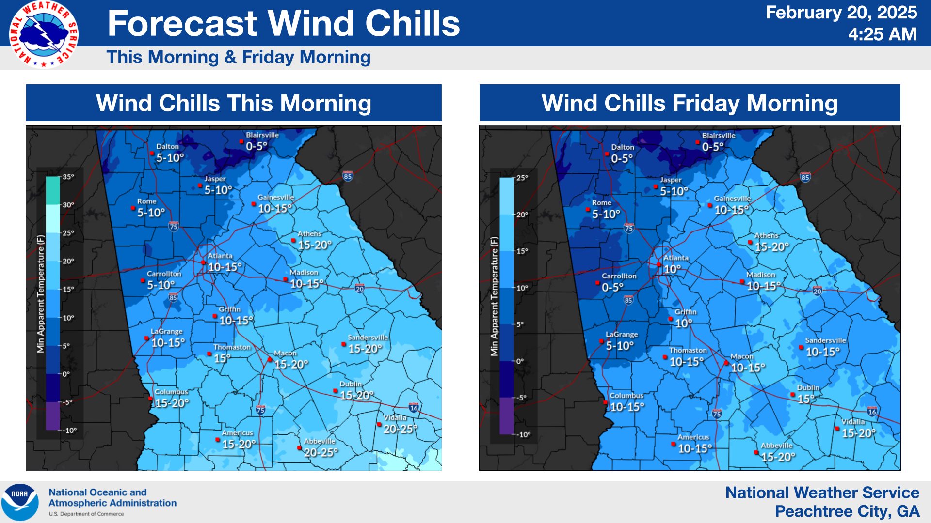 Many Georgia residents woke up to an unusual sight this morning - a light dusting of snow, but weather experts warn the bigger story lies in the dangerous wind chills sweeping across the state.