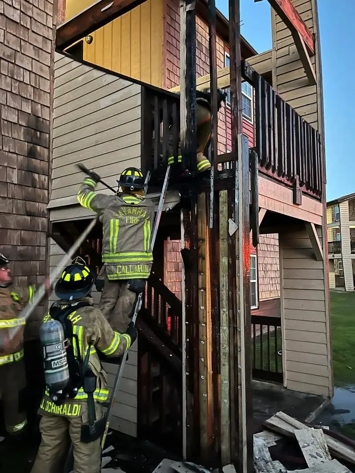 Savannah firefighters stopped a blaze from reaching apartments early this morning, preventing what could have been a much larger disaster.