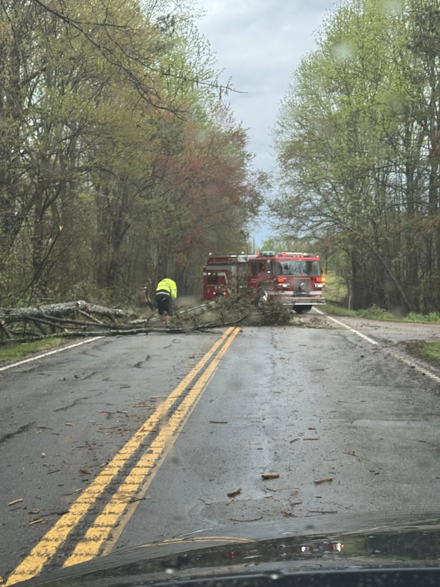 Several roads across Carroll County were closed Monday following severe storms that swept through the area March 31.