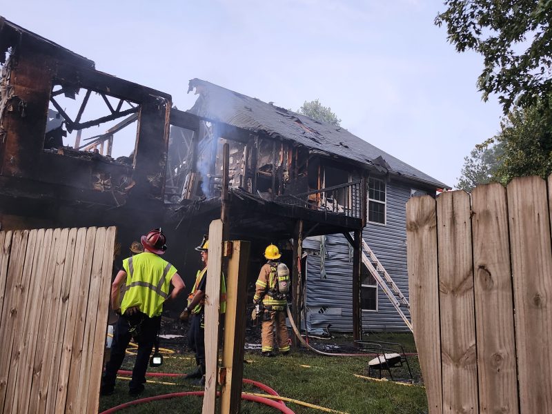 A house fire in unincorporated Snellville Tuesday night killed one person and three pets. Neighbors called 911 reporting flames and a trapped person inside the home on Round Stone Trail.