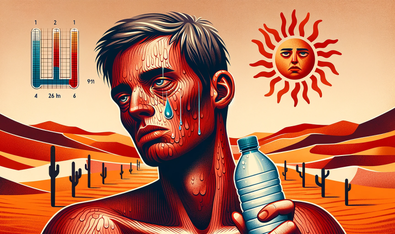 thirst, sun, dehydration, fatigue, tired, pallor, ai created, nature, heat, heatstroke