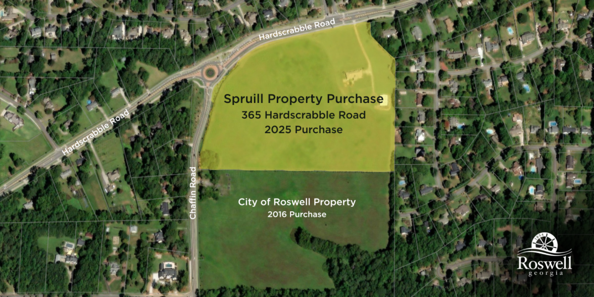 Roswell residents will soon enjoy a sprawling new 50-acre park after city officials approved the purchase of the 24-acre Spruill property on Hardscrabble Road, which will connect to 25 acres already owned by the city.