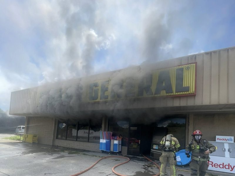 Firefighters have contained a blaze that tore through the Dollar General store on Cleveland Highway in Cohutta today, forcing shoppers and employees to evacuate.